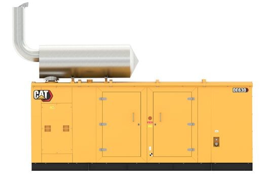 Cat DE630 enclosed generator set with exhaust silencer
