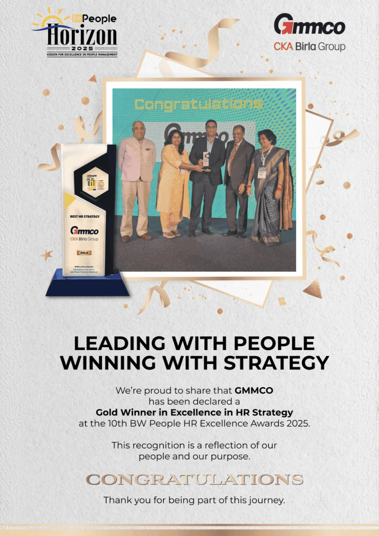 Gold Winner in Excellence in HR Strategy